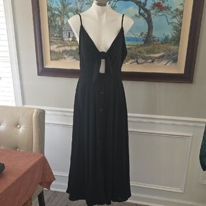CBR Black Midi Dress with Spaghetti Straps